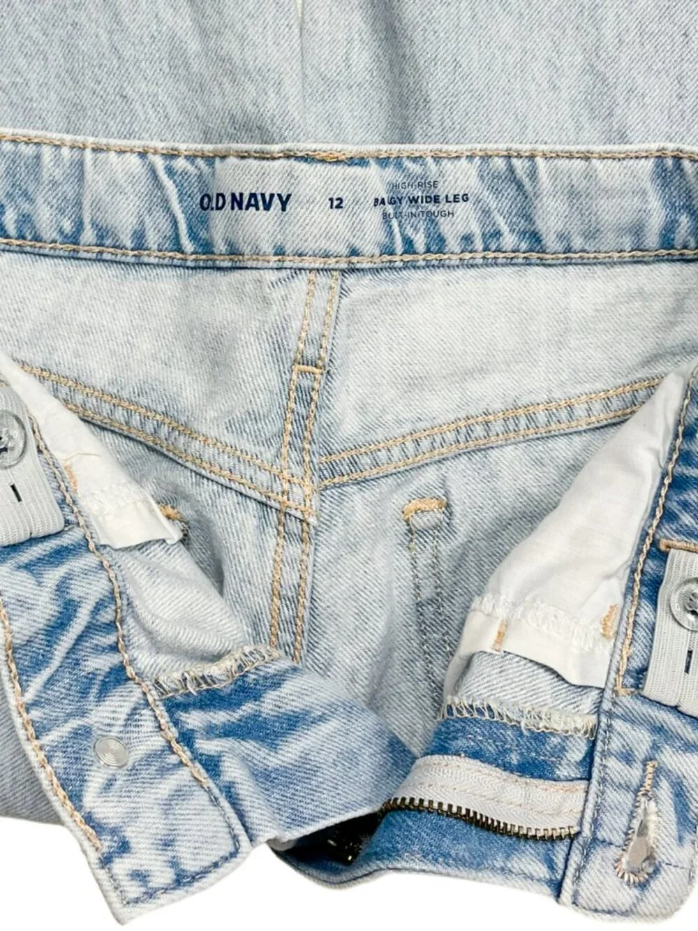Old Navy Girls 12 High Rise Baggy Wide Leg Jeans 2 Pack Light Medium Wash